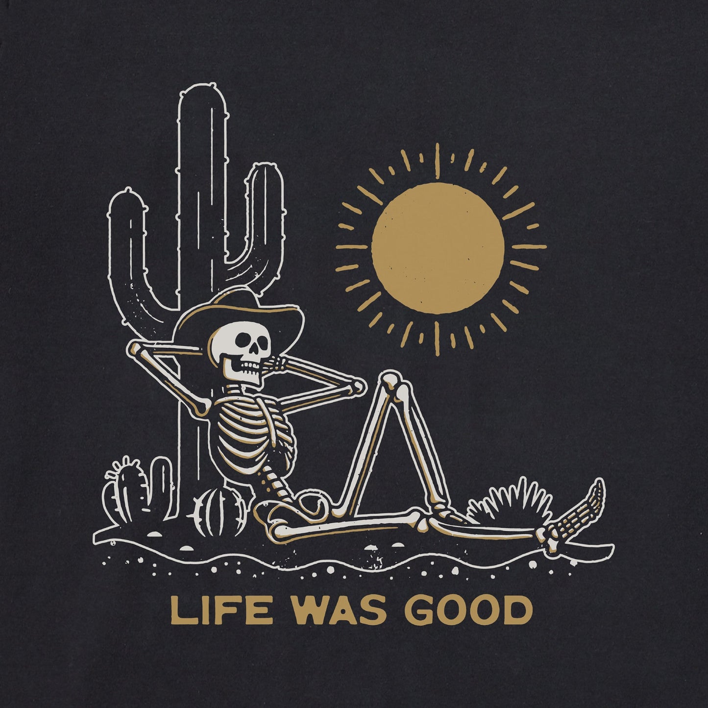 Men's Life was Good Cowboy Skull Short Sleeve Tee