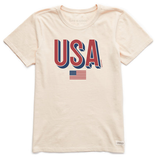 Women's USA Flag Short Sleeve Crusher Tee
