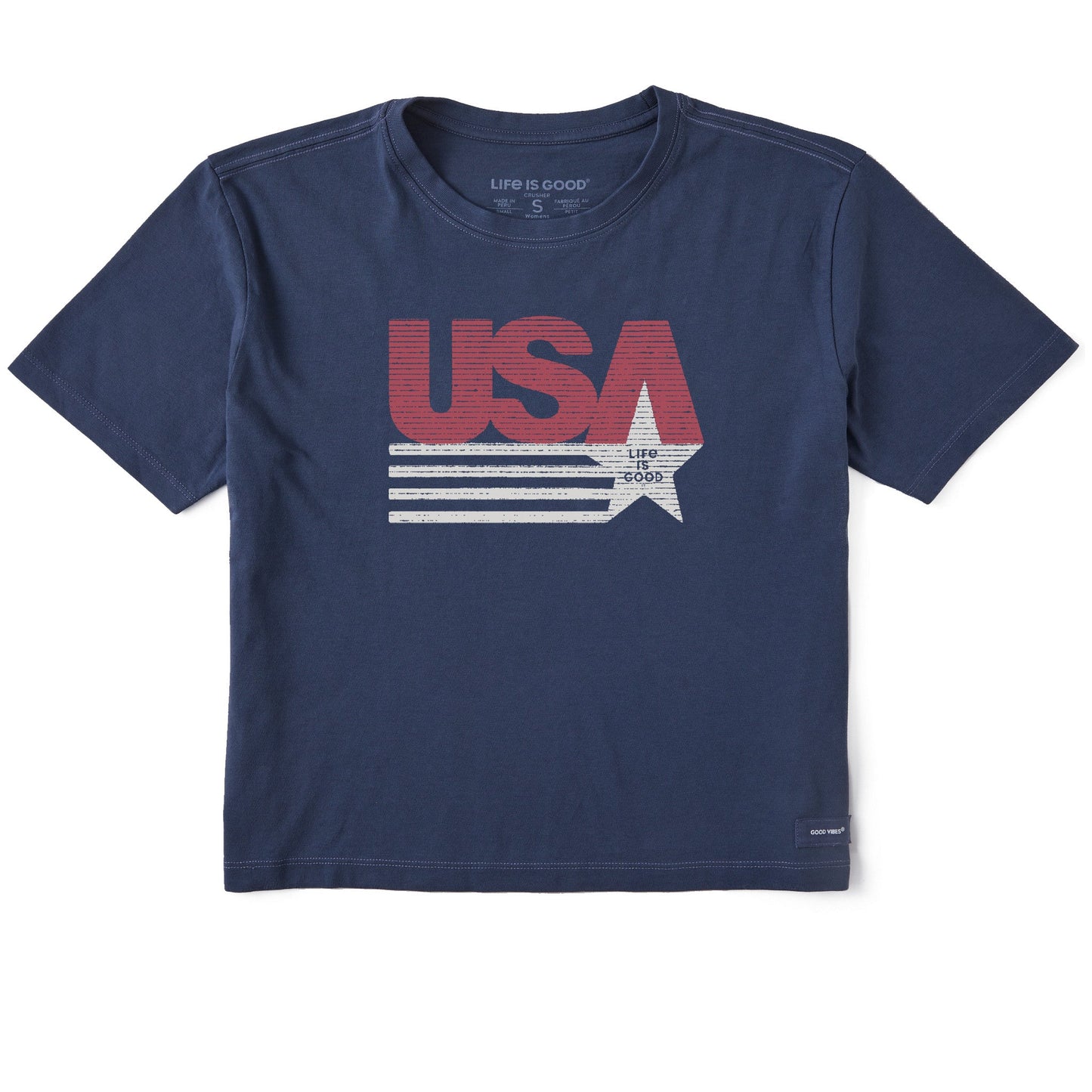 Women's USA Shooting Star Short Sleeve Crusher Boxy Tee