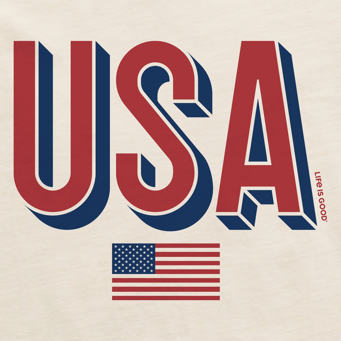 Women's USA Flag Short Sleeve Crusher Boxy Tee