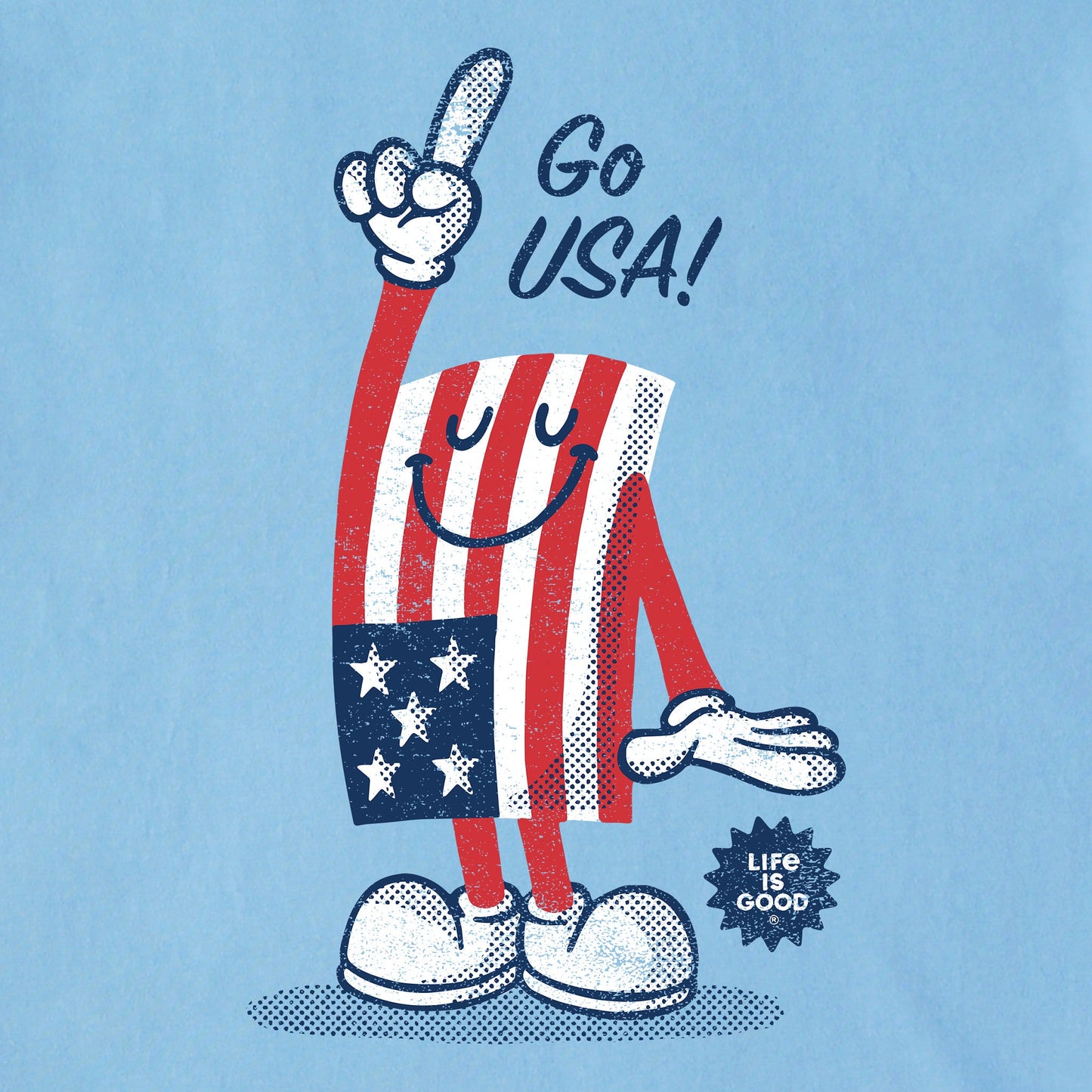 Men's Go USA Flag Guy Short Sleeve Crusher Tee