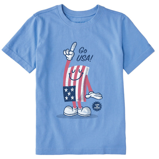 Kids Go USA Flag Guy Short Sleeve Crusher Tee