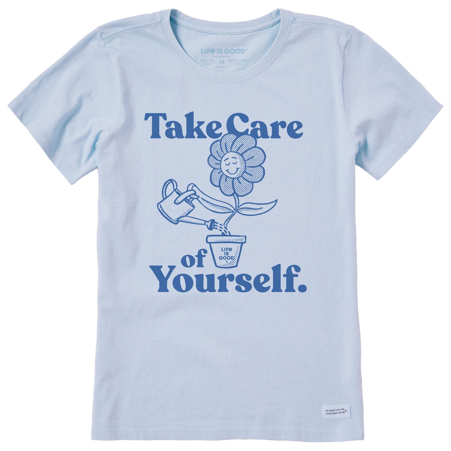 Women's Take Care of Yourself Flower Short Sleeve Crusher Tee