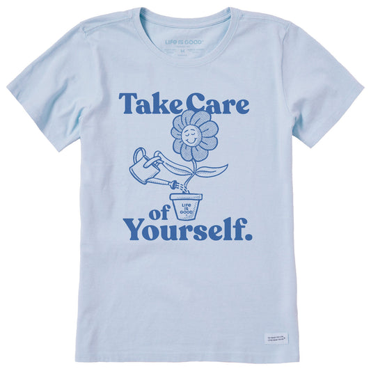 Women's Take Care of Yourself Flower Short Sleeve Crusher Tee