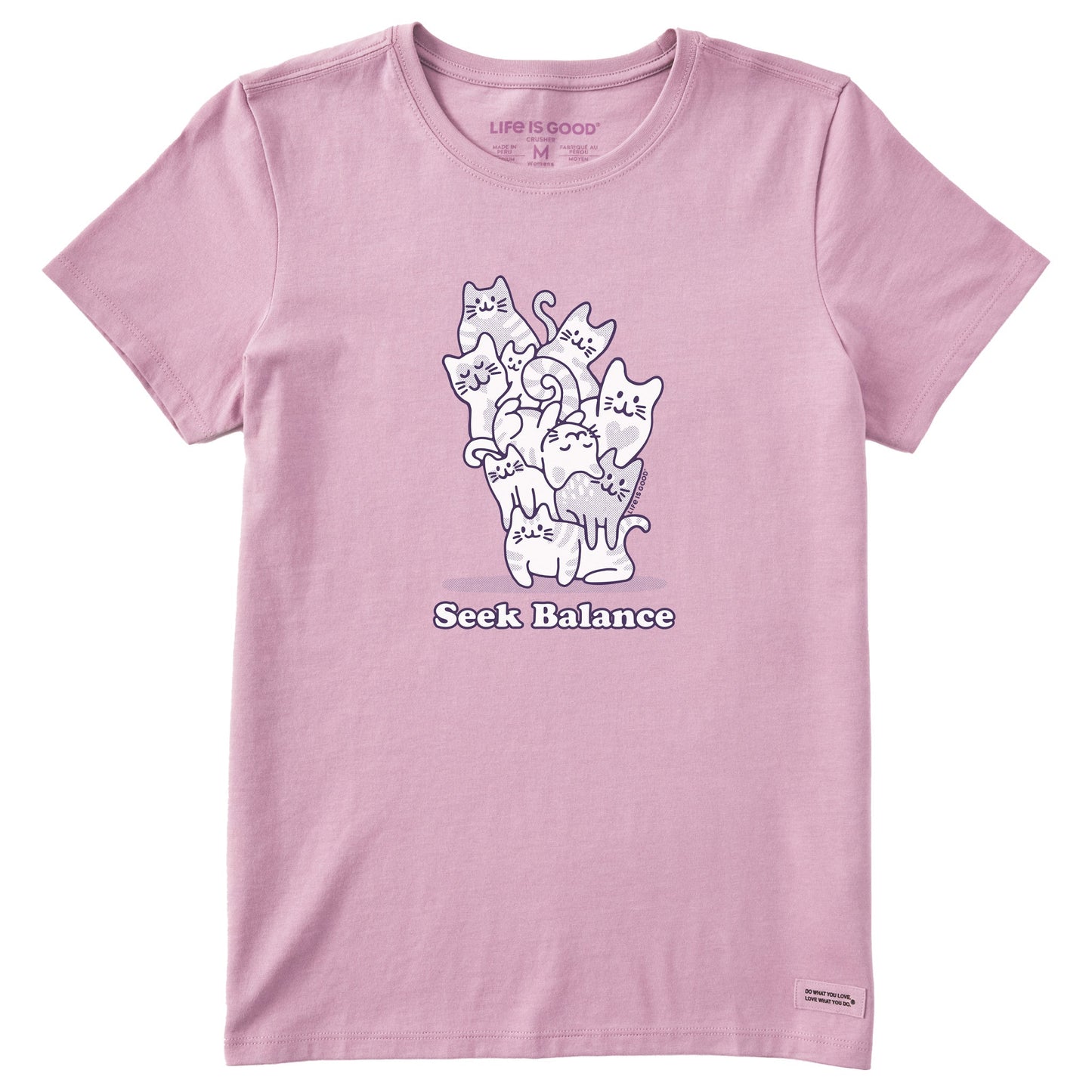 Women's Seek Balance Cats Short Sleeve Crusher Tee