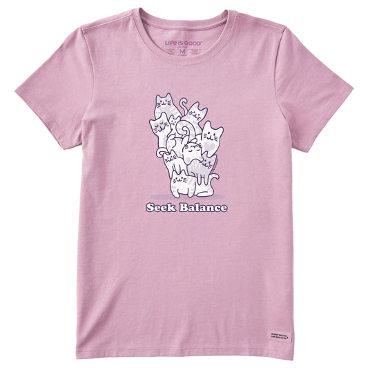 Women's Seek Balance Cats Short Sleeve Crusher Tee