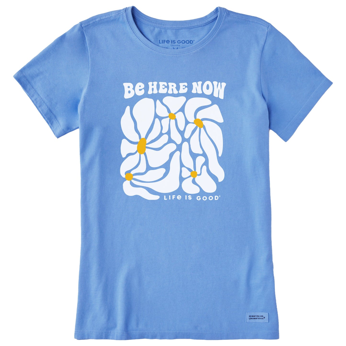 Women's Be Here Now Flowers Short Sleeve Crusher Tee