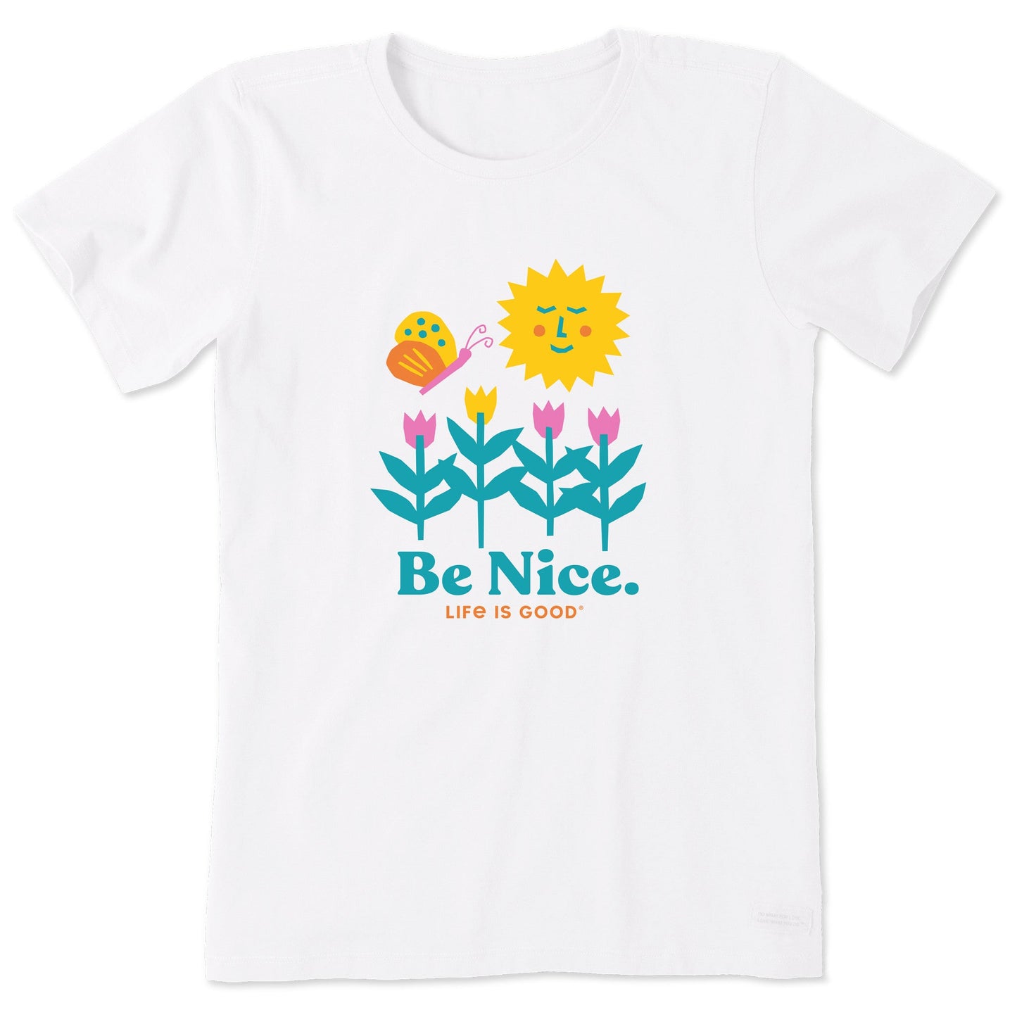 Women's Be Nice Flowers Short Sleeve Crusher Tee