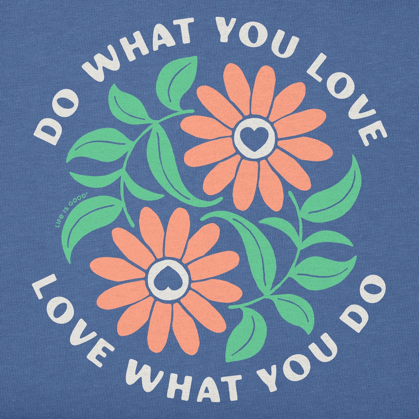 Women's Do What You Love Yin Yang Flowers Short Sleeve Crusher Tee