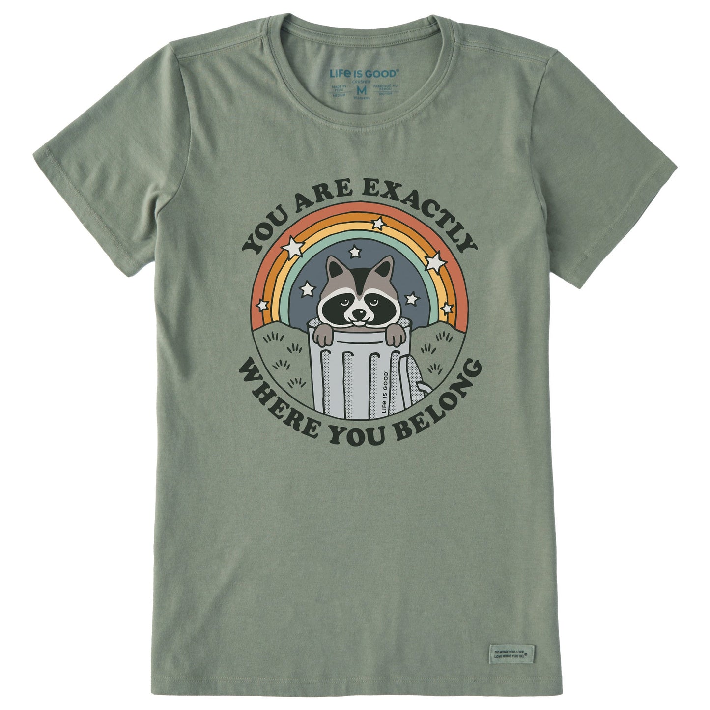 Women's Where You Belong Raccoon Short Sleeve Crusher Tee