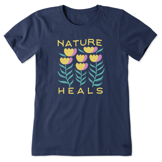 Women's Nature Heals Flowers Short Sleeve Crusher Tee