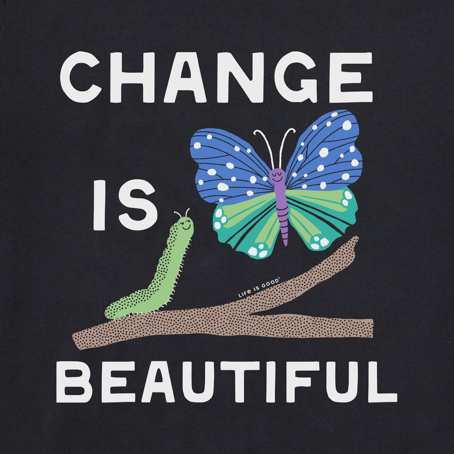 Women's Change is Beautiful Butterfly Long Sleeve Crusher Boxy Tee