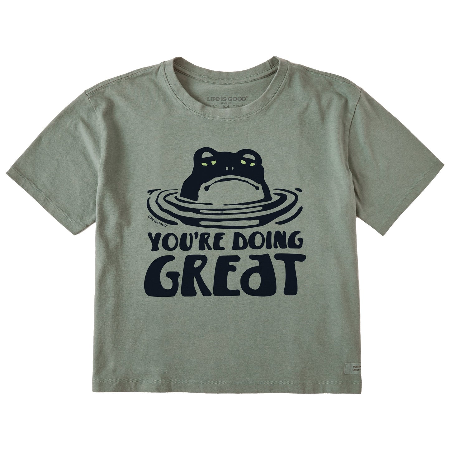 Women's You're Doing Great Frog Short Sleeve Crusher Boxy Tee