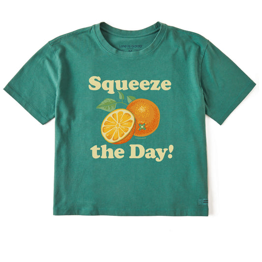 Women's Squeeze the Day Oranges Short Sleeve Crusher Boxy Tee