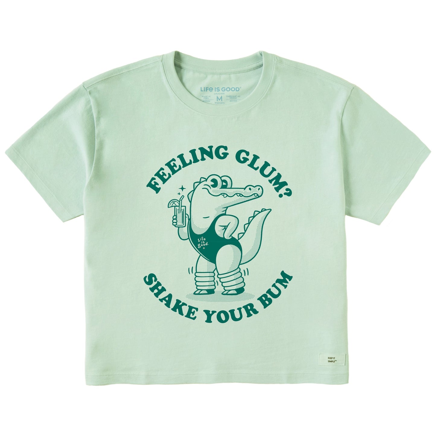 Women's Feeling Glum Crocodile Short Sleeve Crusher Boxy Tee