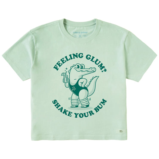 Women's Feeling Glum Crocodile Short Sleeve Crusher Boxy Tee