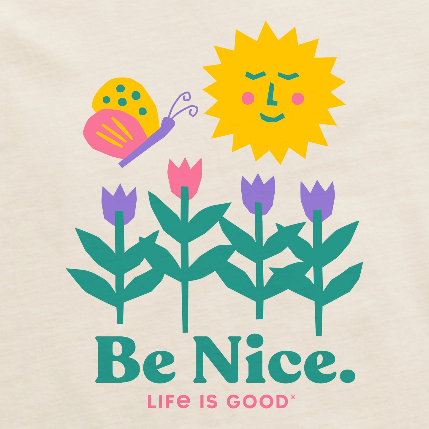 Women's Be Nice Flowers Short Sleeve Crusher Boxy Tee