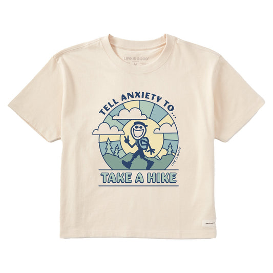 Women's Tell Anxiety to Take a Hike Jake Short Sleeve Crusher Boxy Tee