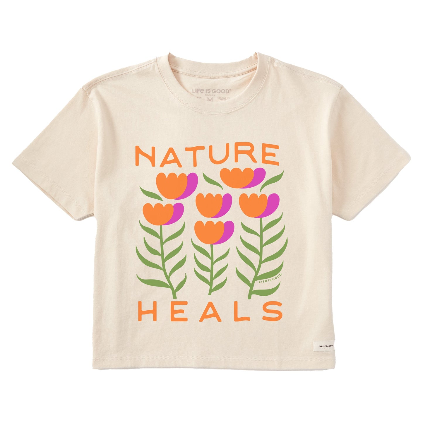 Women's Nature Heals Flowers Short Sleeve Crusher Boxy Tee