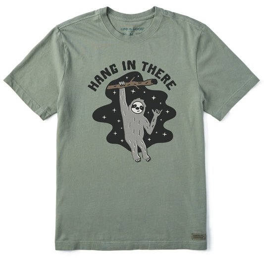 Men's Hang in There Space Sloth Short Sleeve Crusher Tee