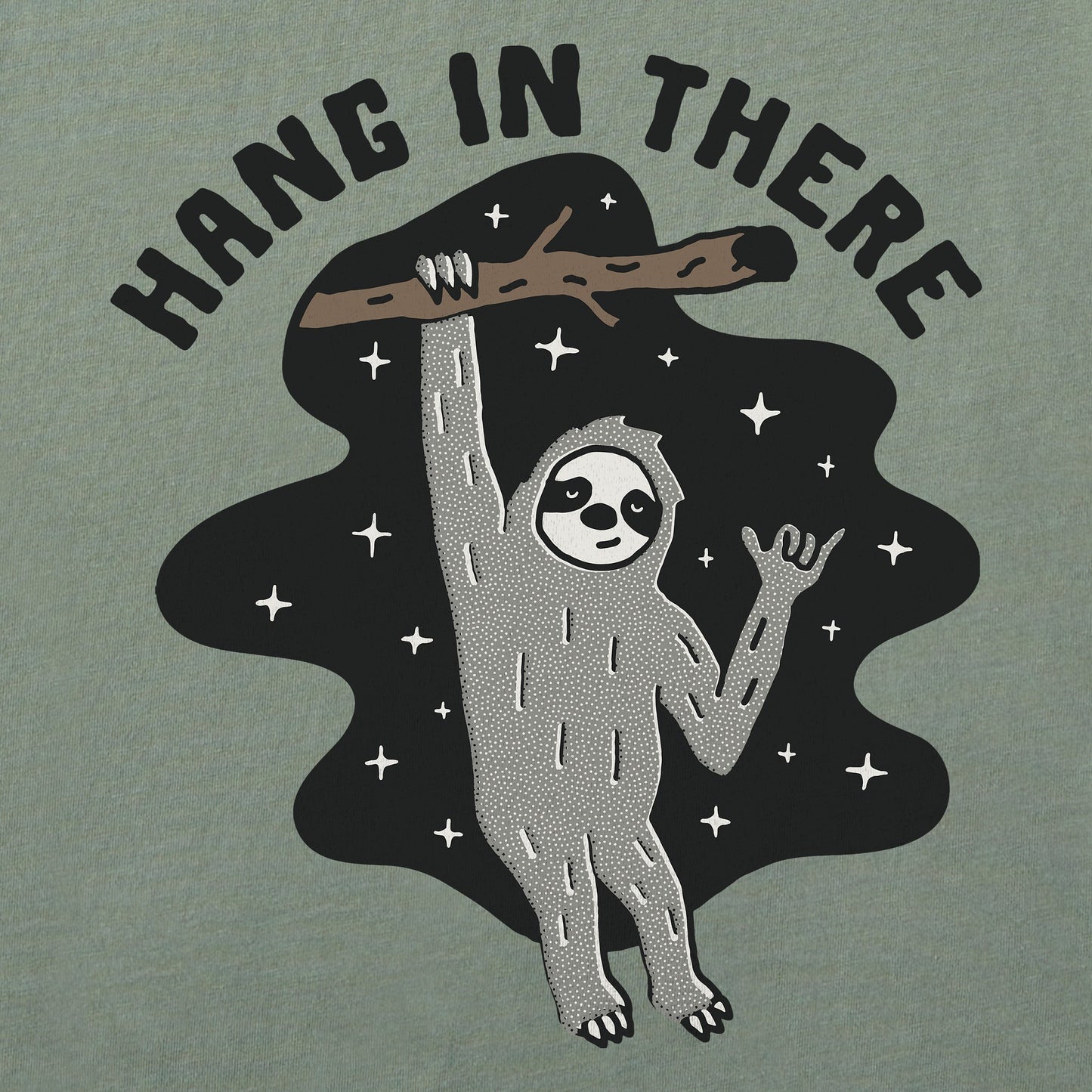 Men's Hang in There Space Sloth Short Sleeve Crusher Tee
