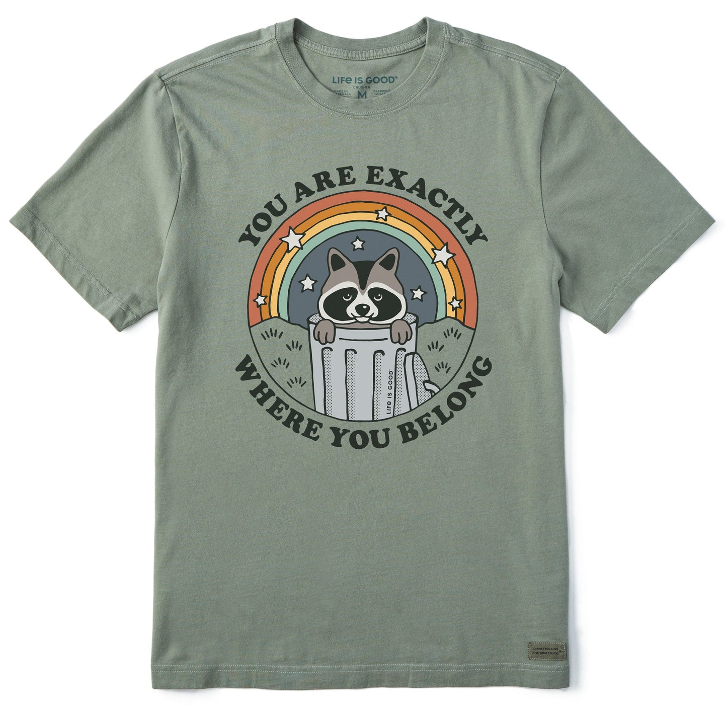 Men's Where You Belong Raccoon Short Sleeve Crusher Tee