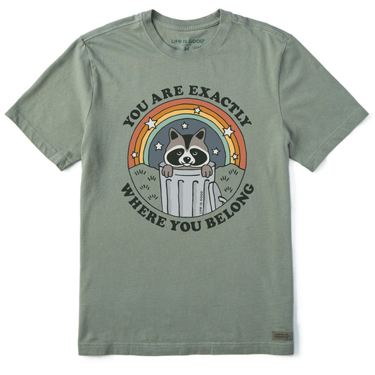 Men's Where You Belong Raccoon Short Sleeve Crusher Tee