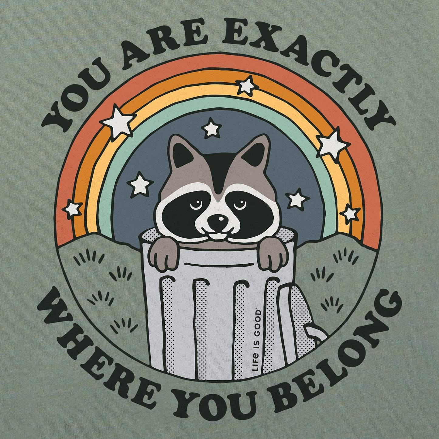 Men's Where You Belong Raccoon Short Sleeve Crusher Tee