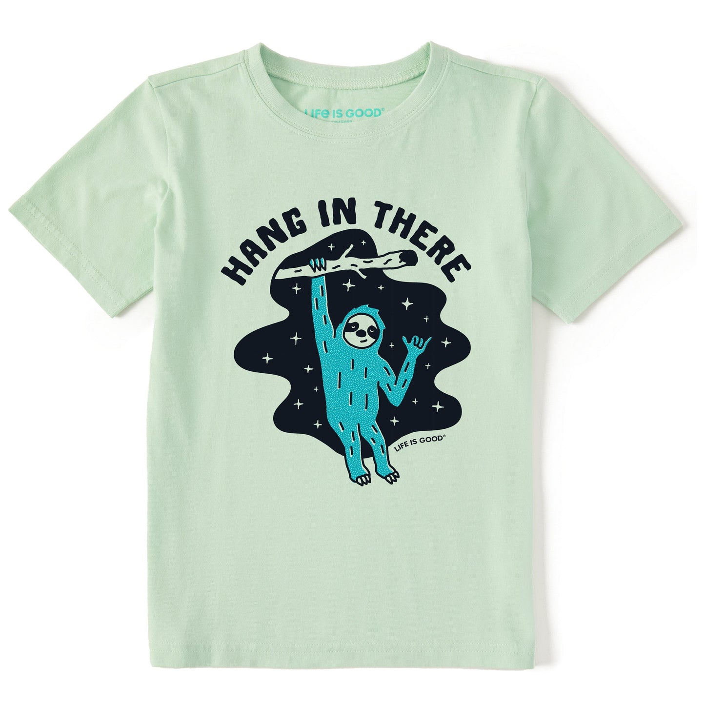 Kids Hang in There Space Sloth Short Sleeve Crusher Tee