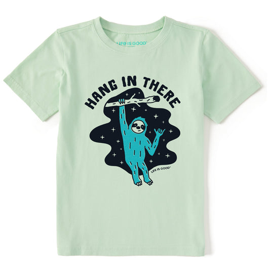 Kids Hang in There Space Sloth Short Sleeve Crusher Tee