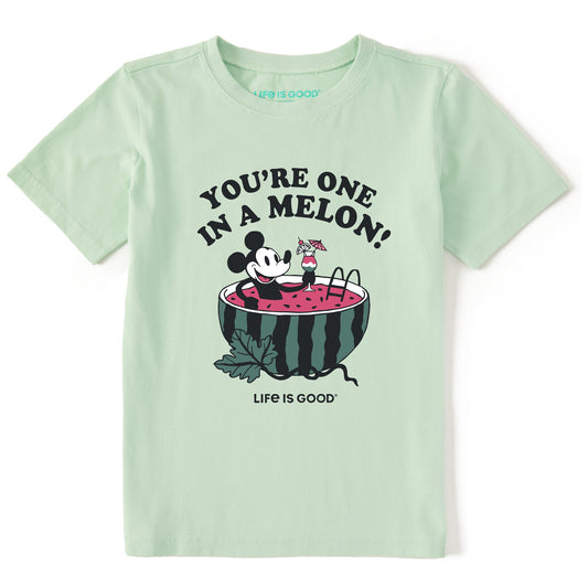 Kids One in a Melon Steamboat Willie Short Sleeve Crusher Tee