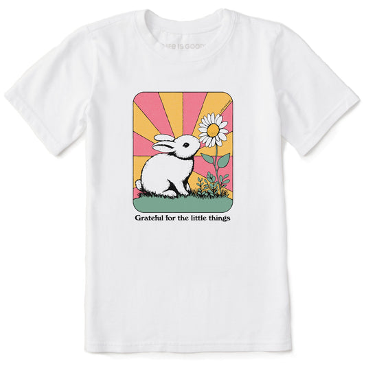 Kids Grateful for the Little Things Bunny Short Sleeve Crusher Tee