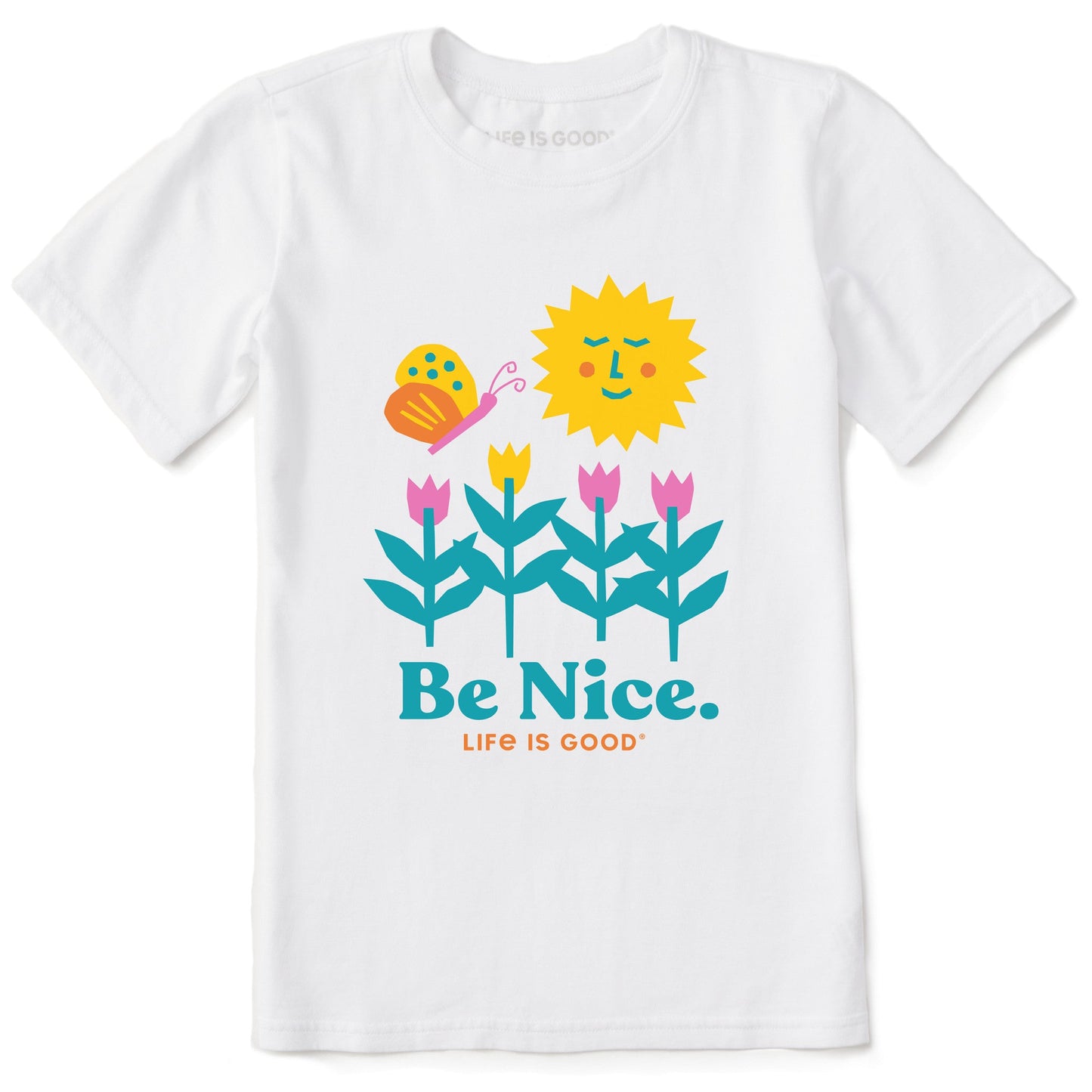 Kids Be Nice Flowers Short Sleeve Crusher Tee