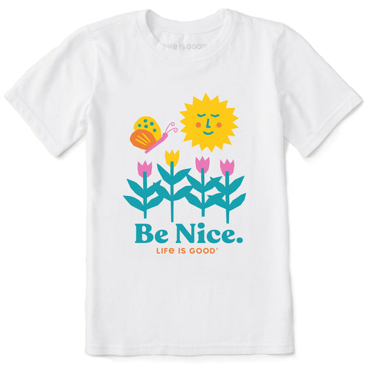 Kids Be Nice Flowers Short Sleeve Crusher Tee
