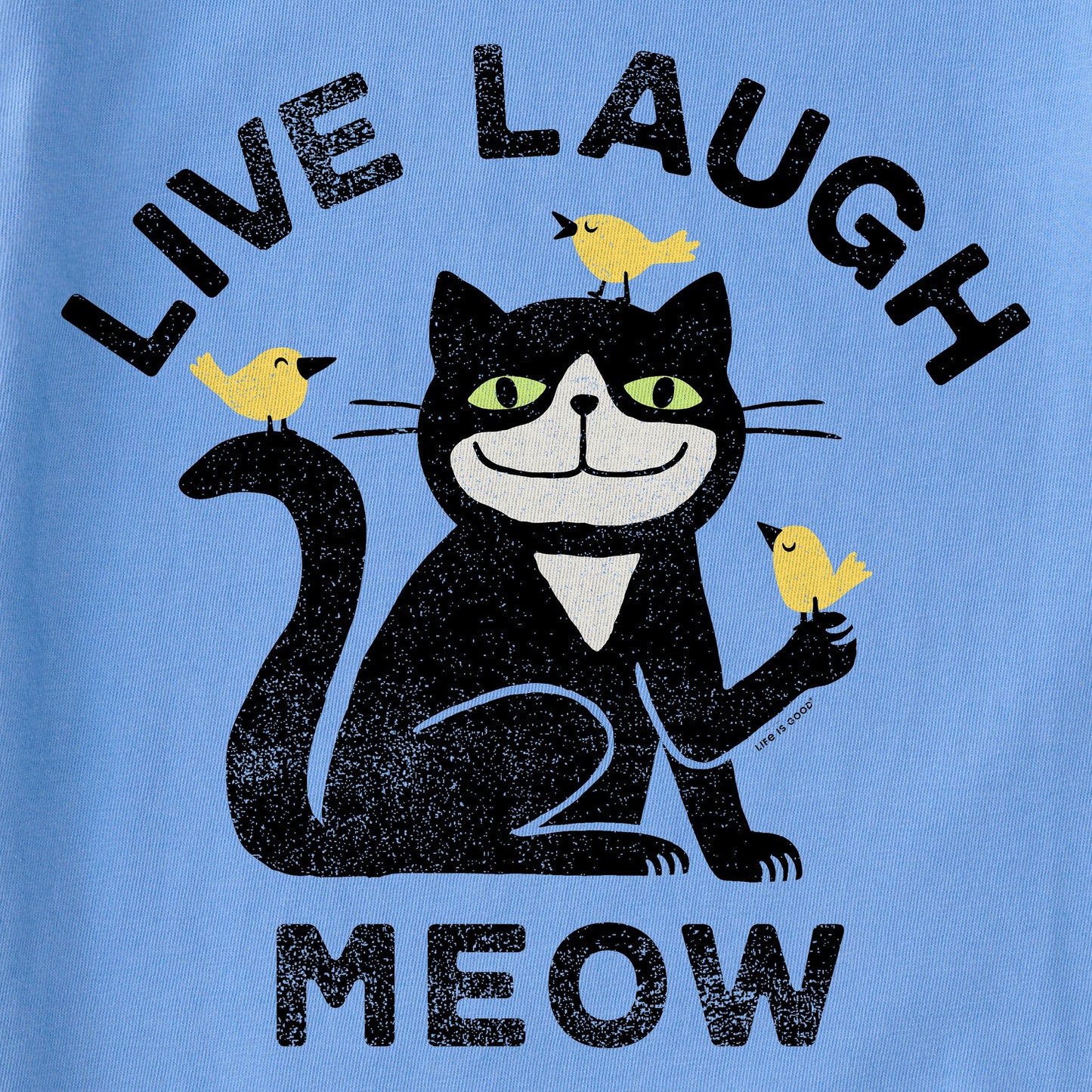 Kids Live Laugh Meow Short Sleeve Crusher Tee