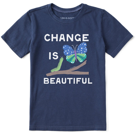 Kids Change is Beautiful Butterfly Short Sleeve Crusher Tee