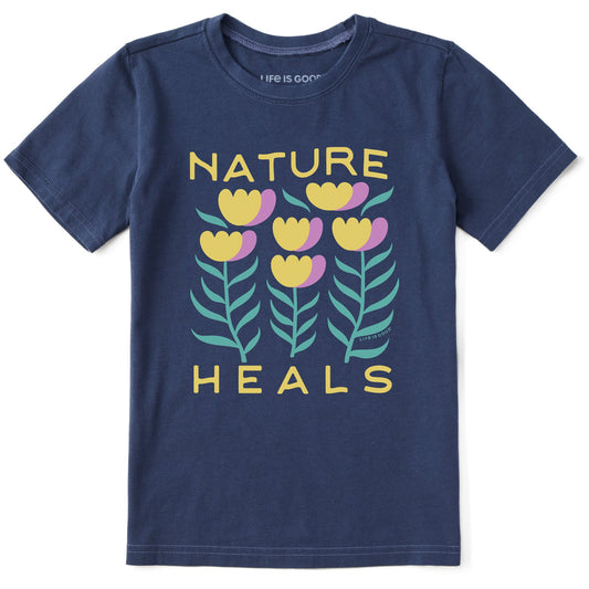 Kids Nature Heals Flowers Short Sleeve Crusher Tee