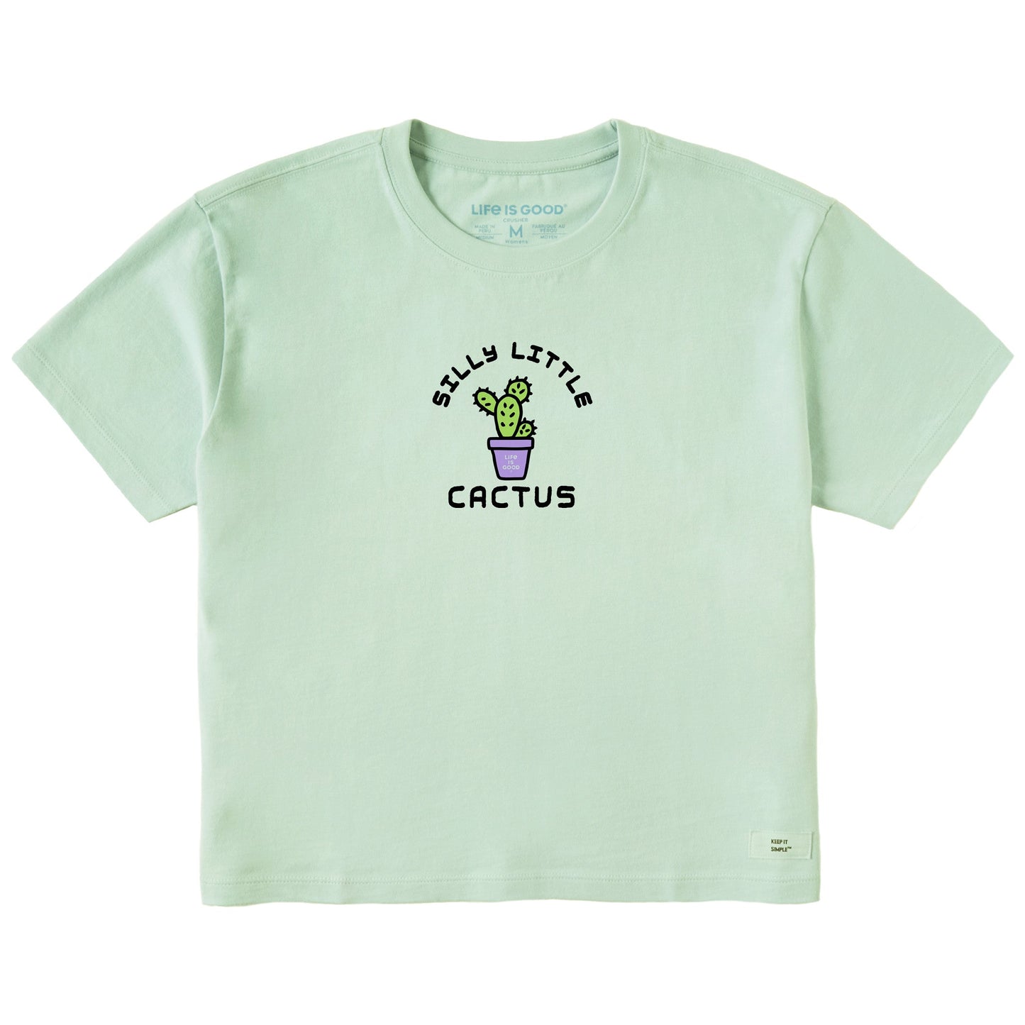Women's Silly Little Cactus Short Sleeve Crusher Boxy Tee