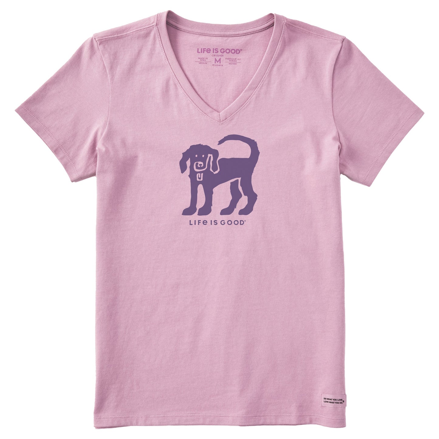 Women's Dog Stamp Short Sleeve Vee