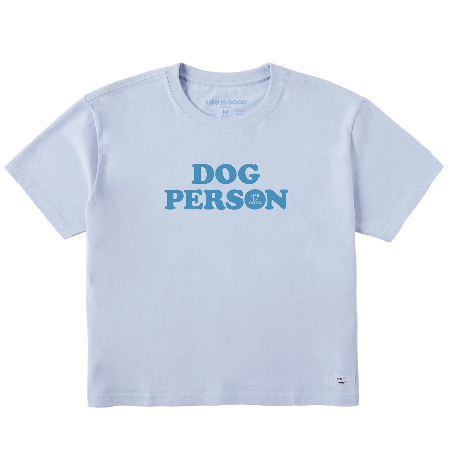 Women's Dog Person Text Short Sleeve Crusher Boxy Tee