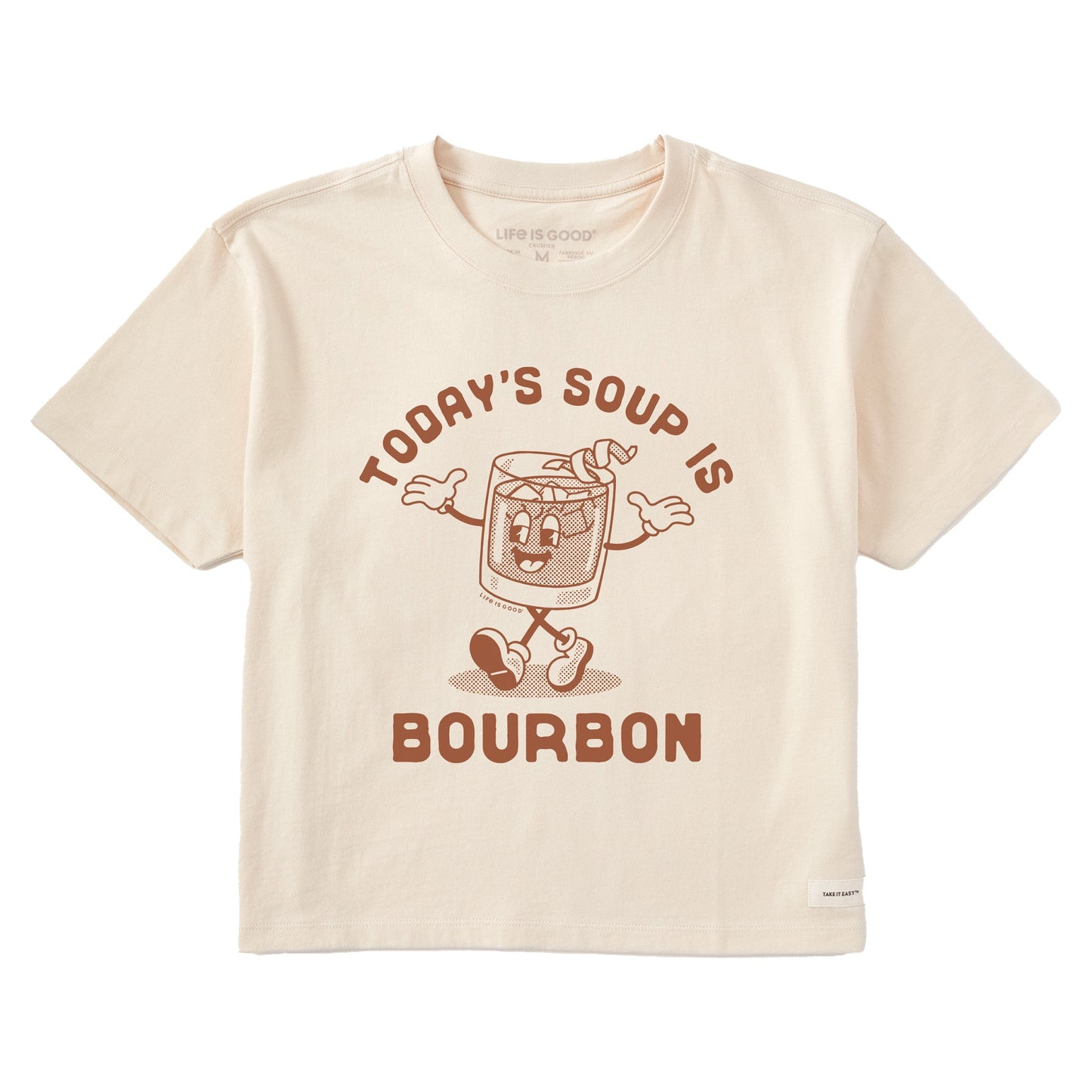 Women's Today's Soup is Bourbon Short Sleeve Crusher Boxy Tee