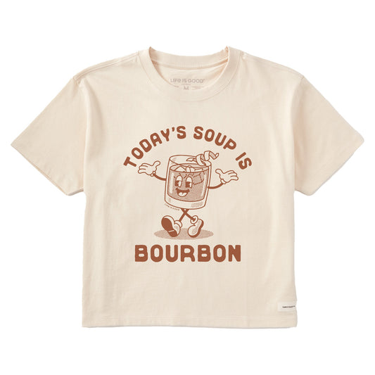Women's Today's Soup is Bourbon Short Sleeve Crusher Boxy Tee