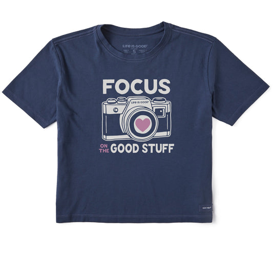 Women's Focus on the Good Stuff Camera Short Sleeve Crusher Boxy Tee