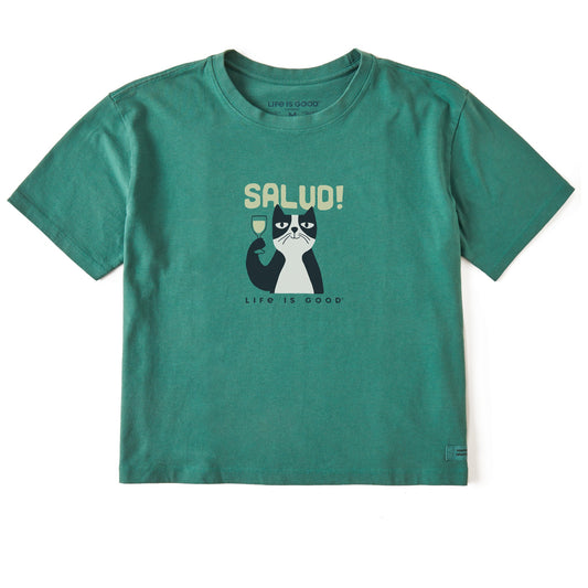 Women's Salud Cat Short Sleeve Crusher Boxy Tee