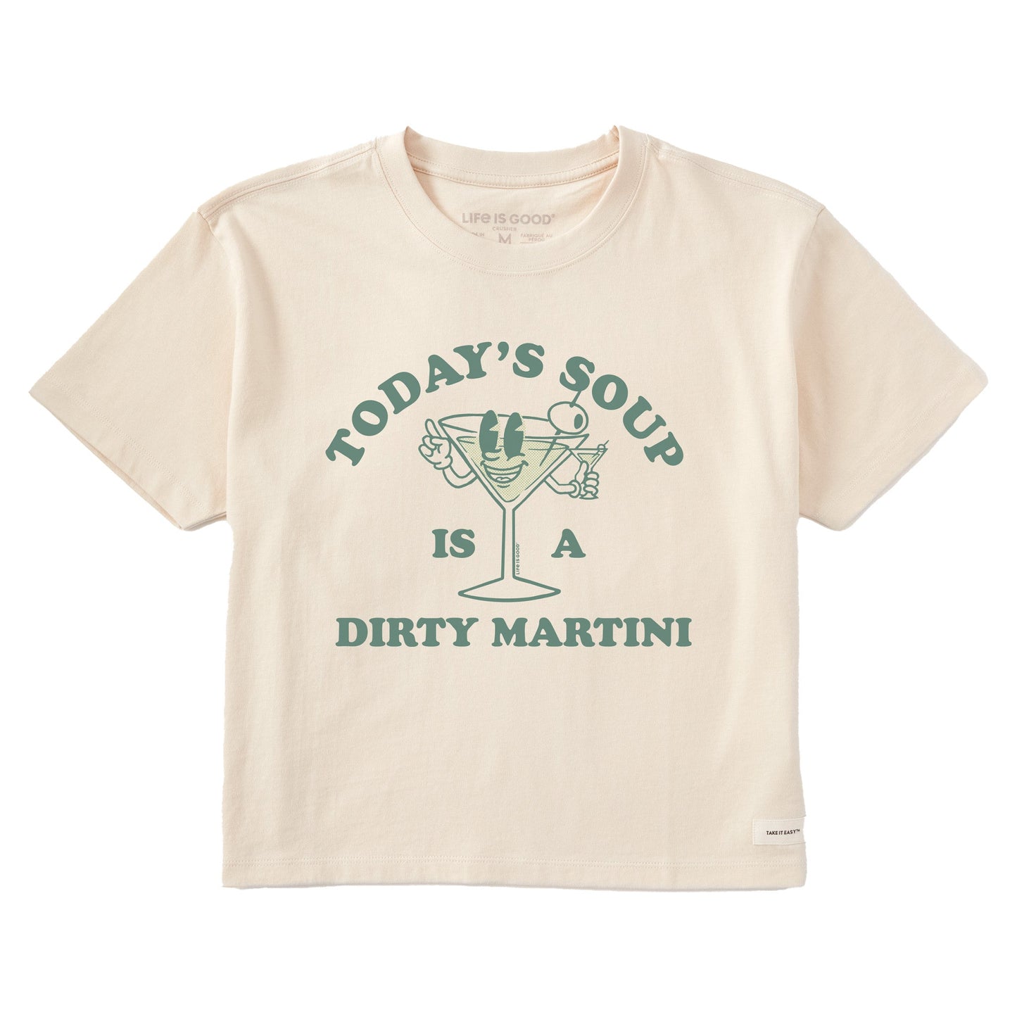 Women's Today's Soup is a Dirty Martini Short Sleeve Crusher Boxy Tee