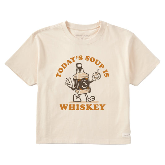 Women's Today's Soup is Whiskey Short Sleeve Crusher Boxy Tee