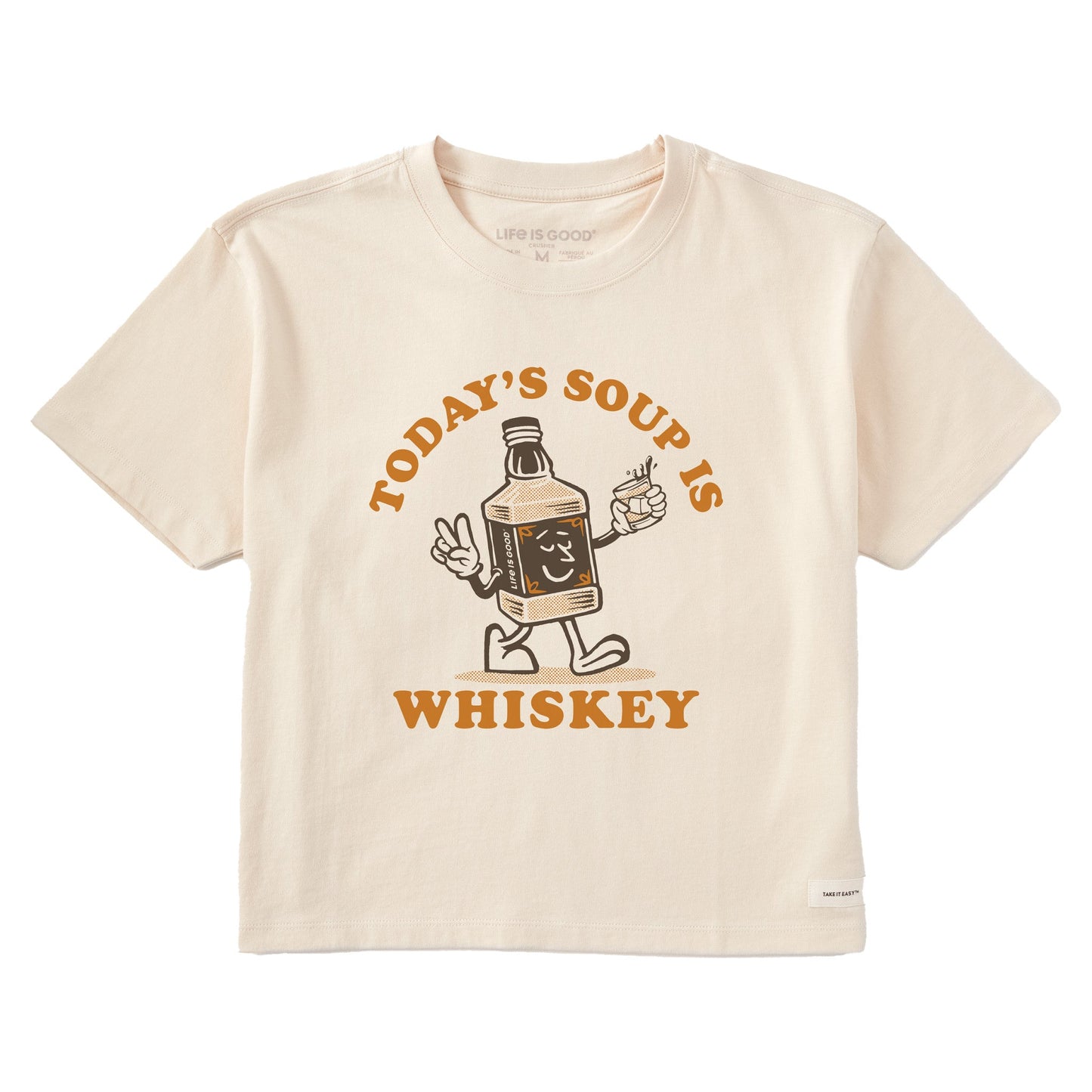 Women's Today's Soup is Whiskey Short Sleeve Crusher Boxy Tee