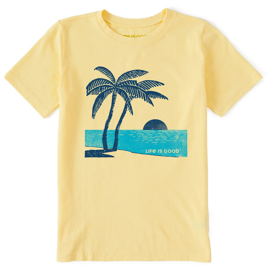 Kids Sunset Two Palms Short Sleeve Crusher Tee