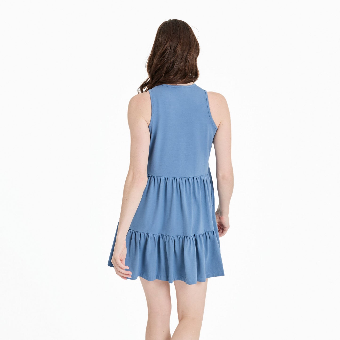 Women's Solid Tiered Tank Dress