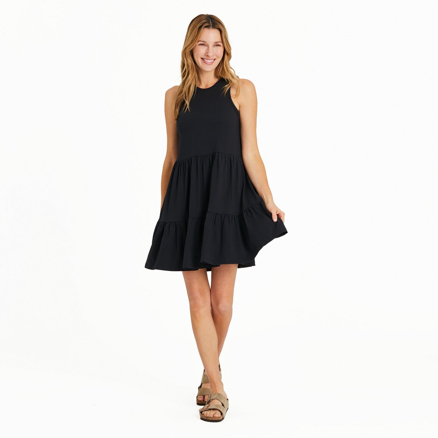 Women's Solid Tiered Tank Dress